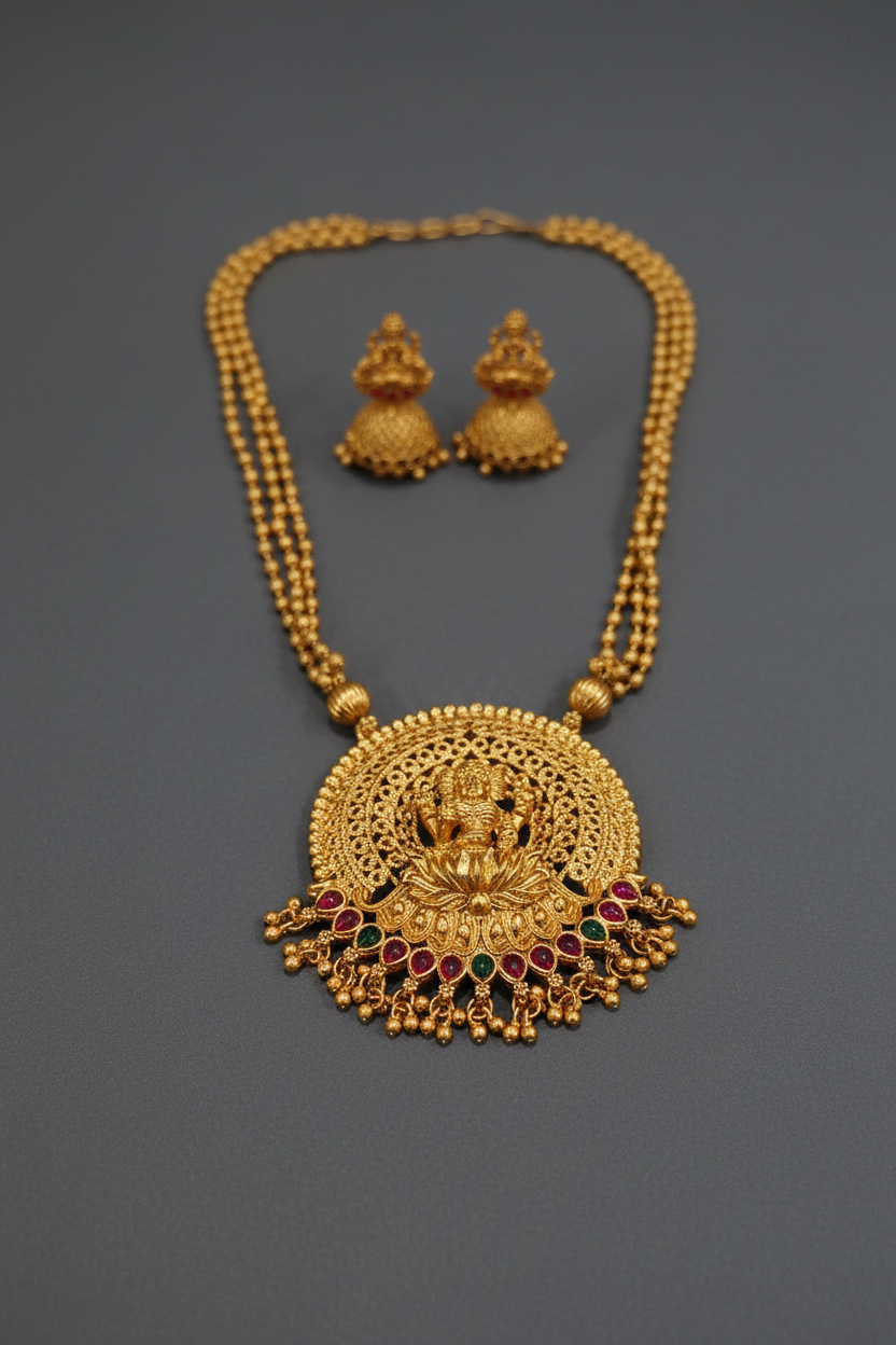 3 Lines Lakshmi Pendant chain