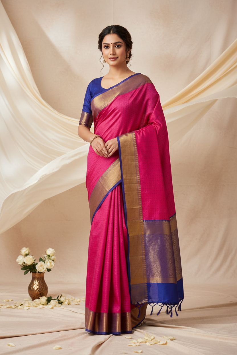 Arni Silk Saree Pink