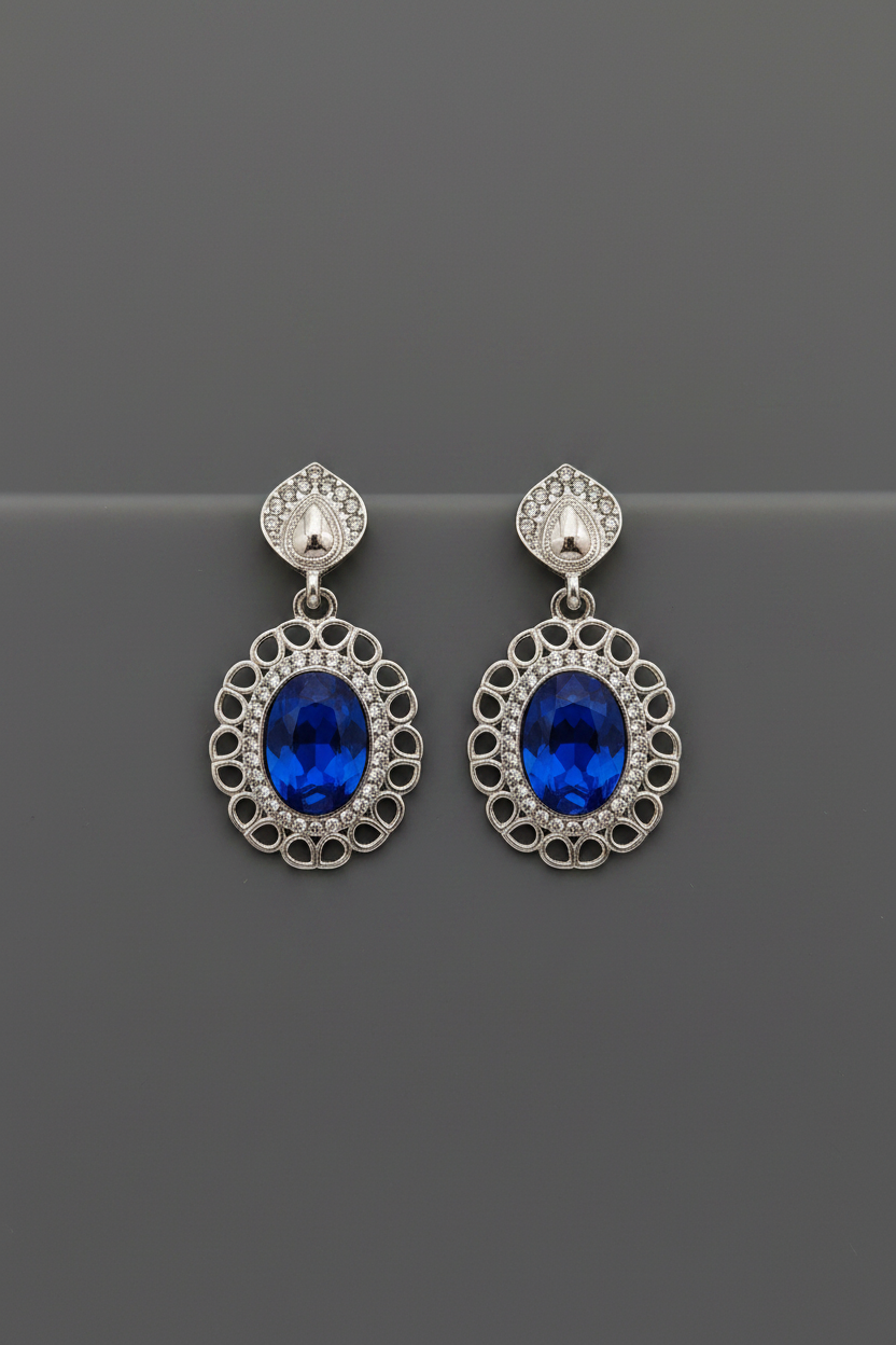 Earrings Blue stone silver