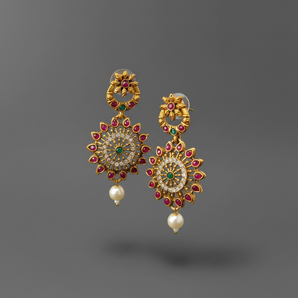 Floral Multi Matte Earrings