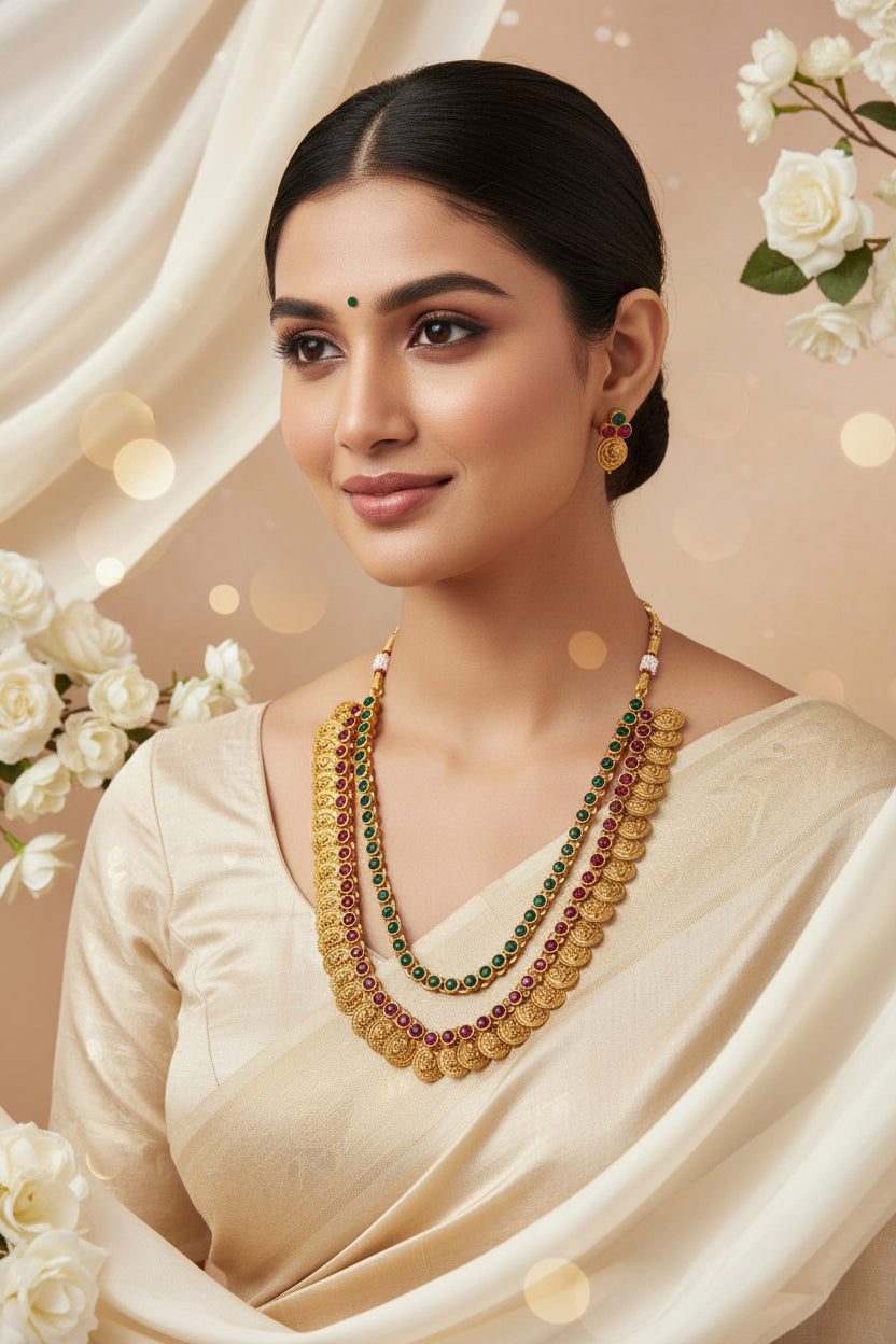 Lakshmi layer kemp necklace