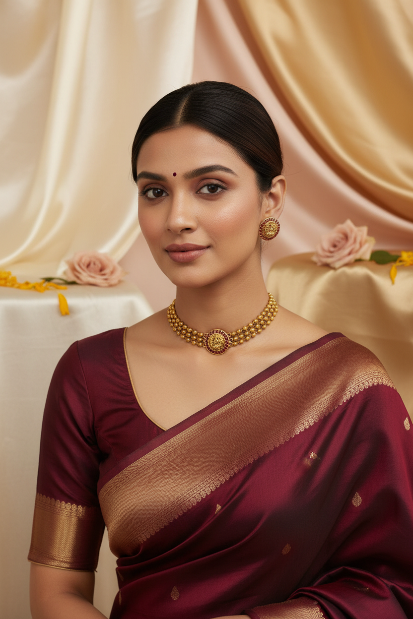 Lakshmi Matte Beads Choker