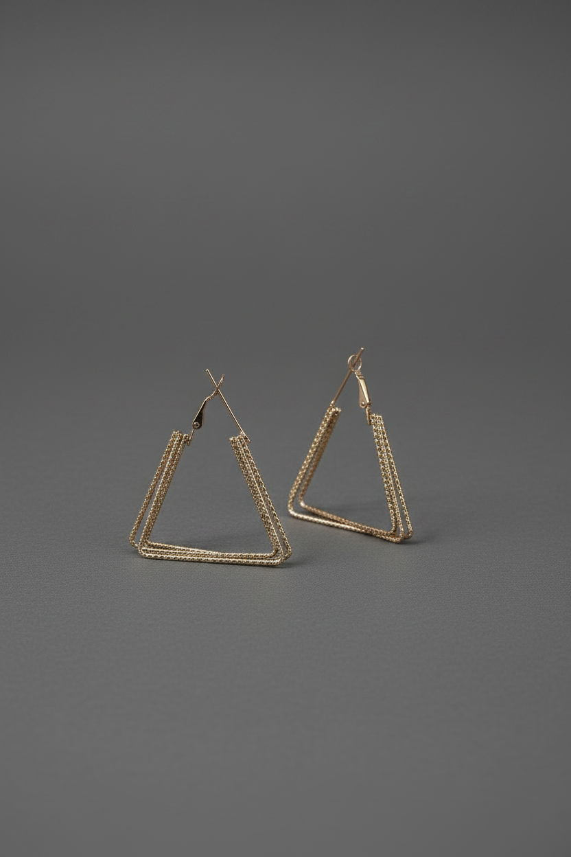 Metal Three Layered Earrings