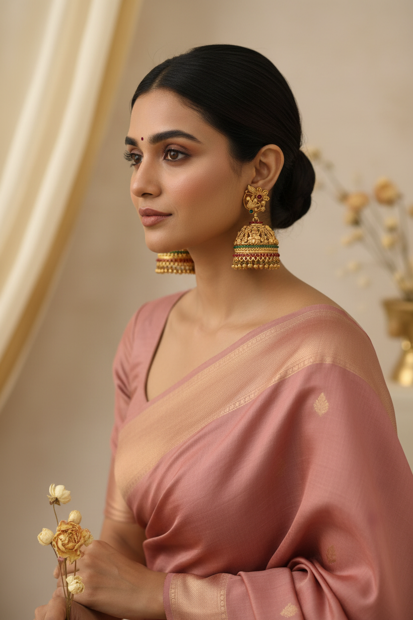 Multi Peacock Jhumka Earrings