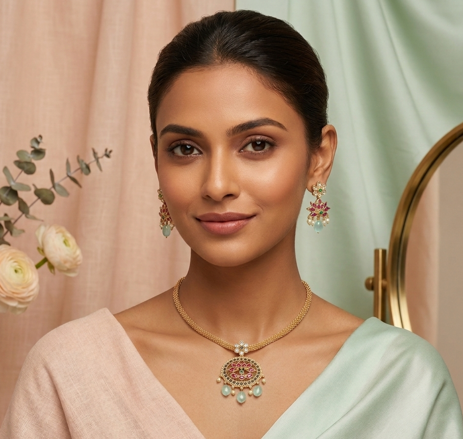 Gold-Replica-Palak-Choker/necklace