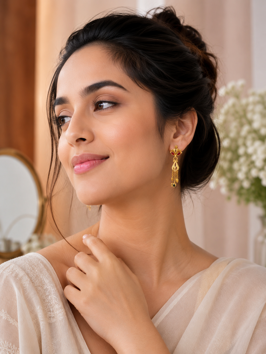 Premium Lotus Gold Earrings