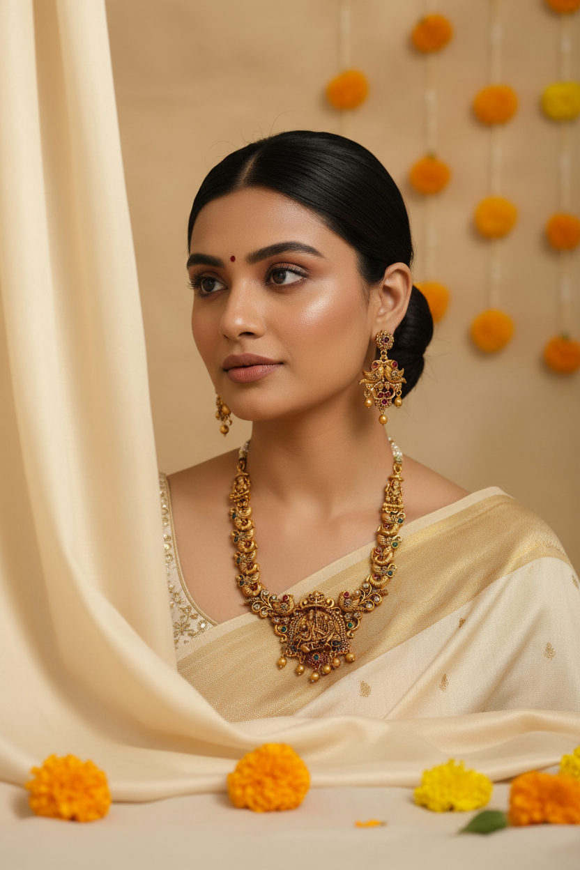 Ram Sita Matte Necklace