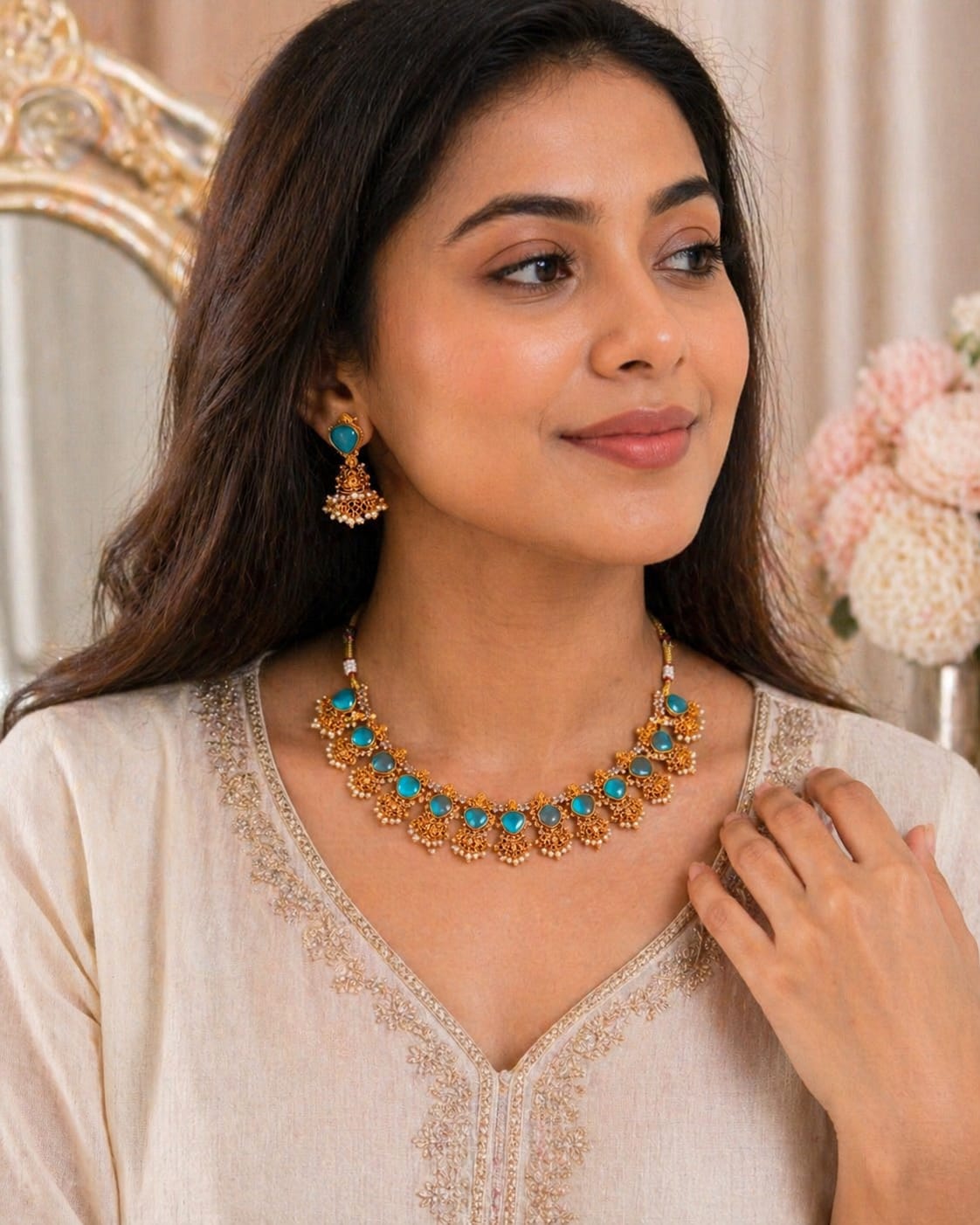 Blue-Stone-Matte-Necklace