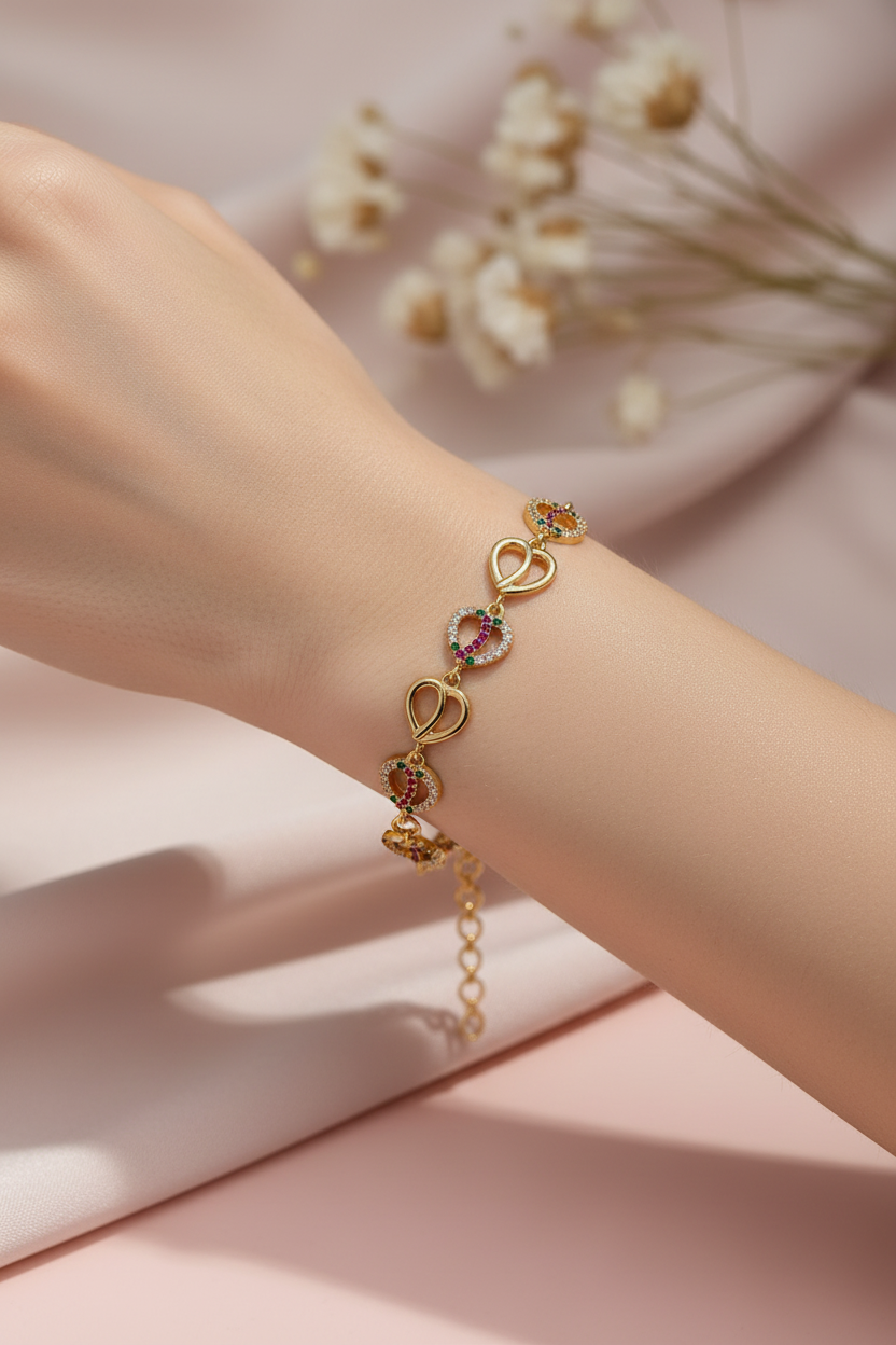 Stone Bracelet Heart Shape