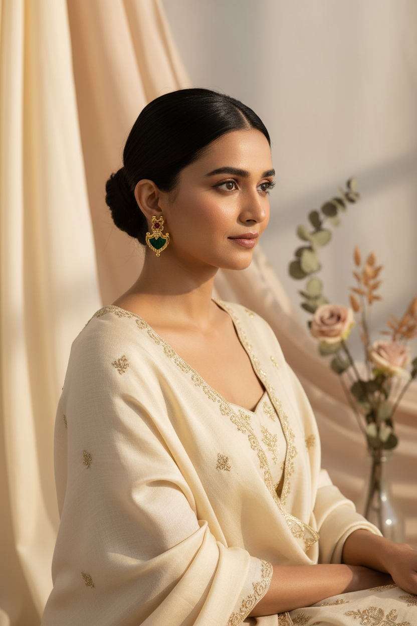 Gold Replica Palak Studs