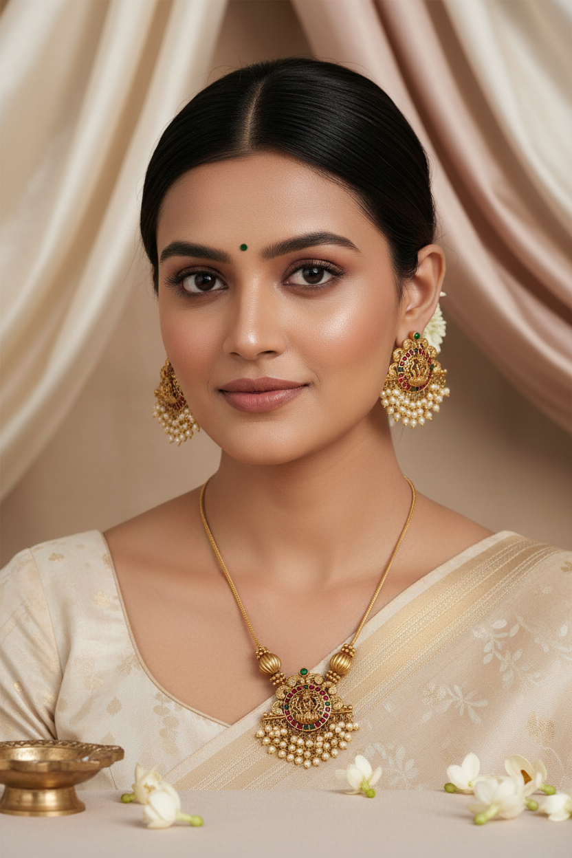 lakshmi matte pearl bead chain