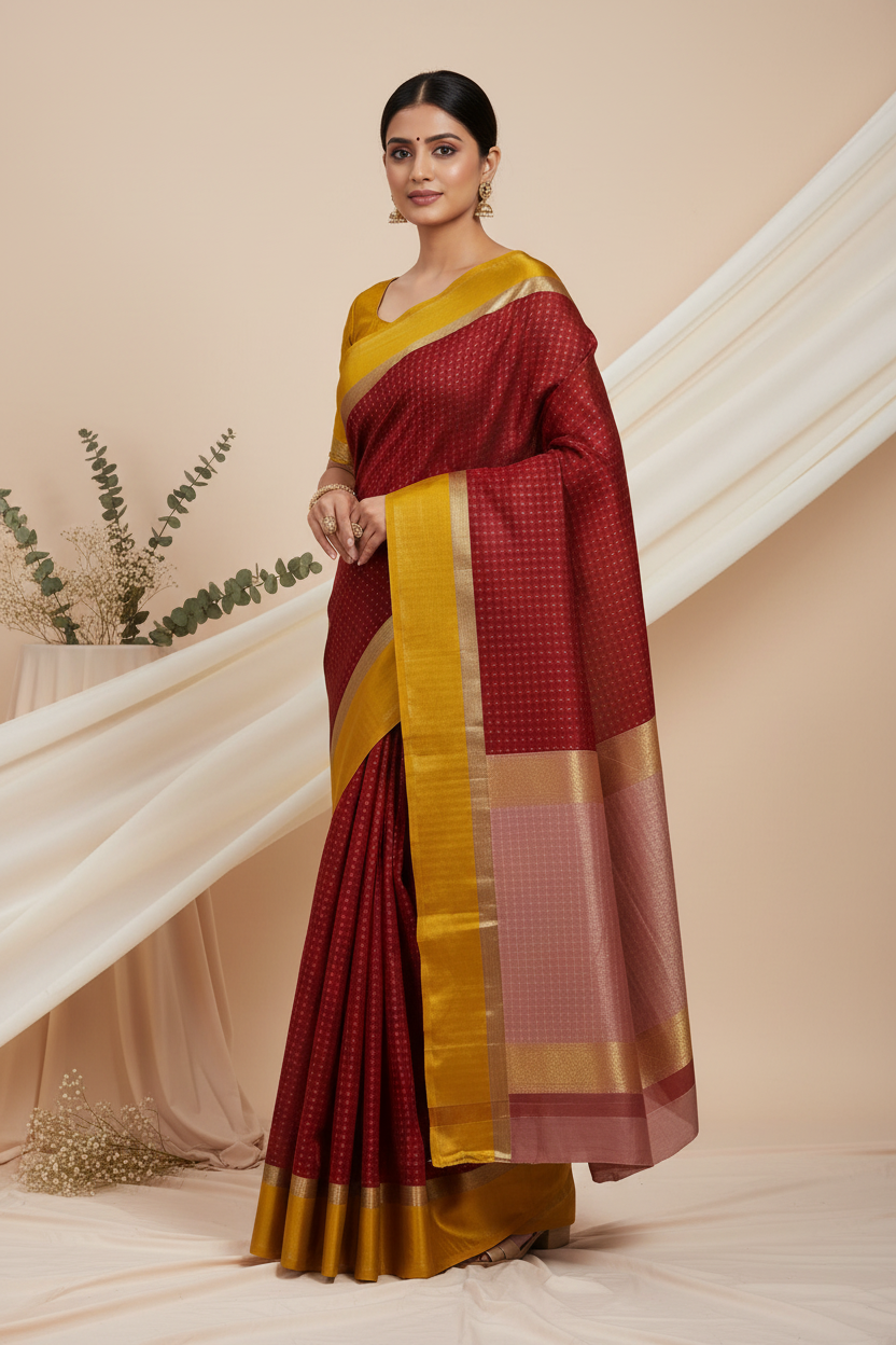 red_pink_arni_saree