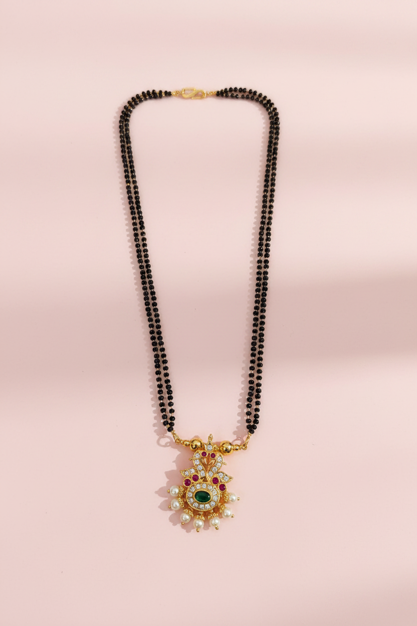 2 lines Mangalsutra Ruby