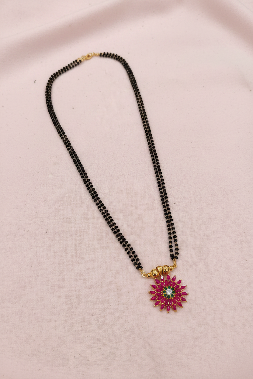 AD Stone Mangalsutra Red