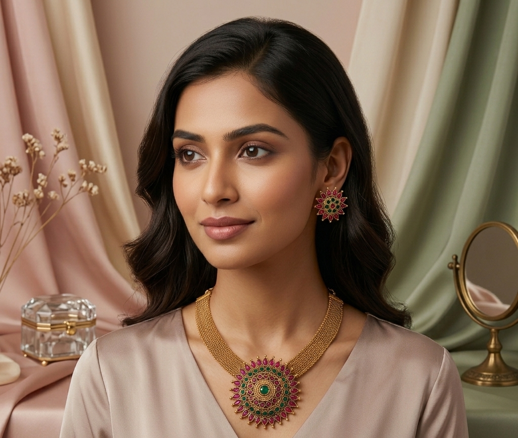 Multicolor Adigai Choker