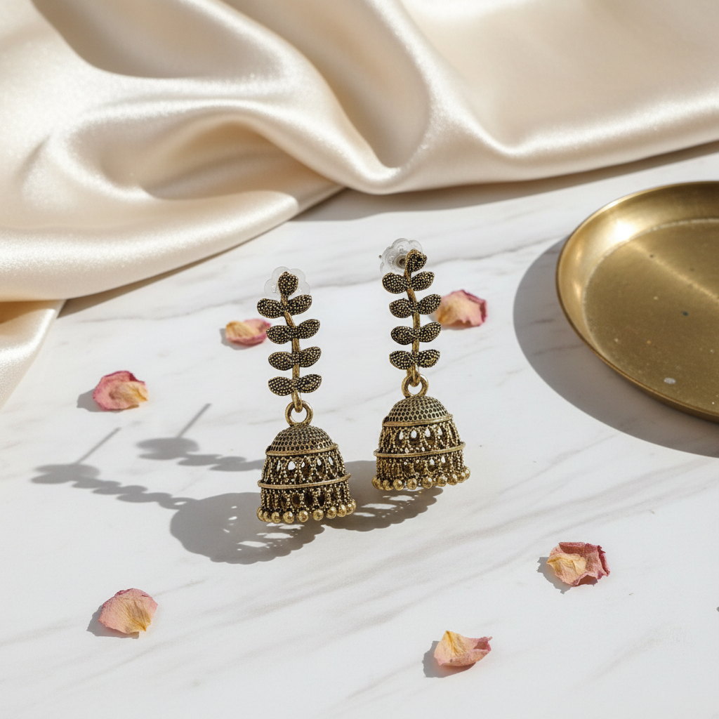 Antique Leaf Shaped Jhumka