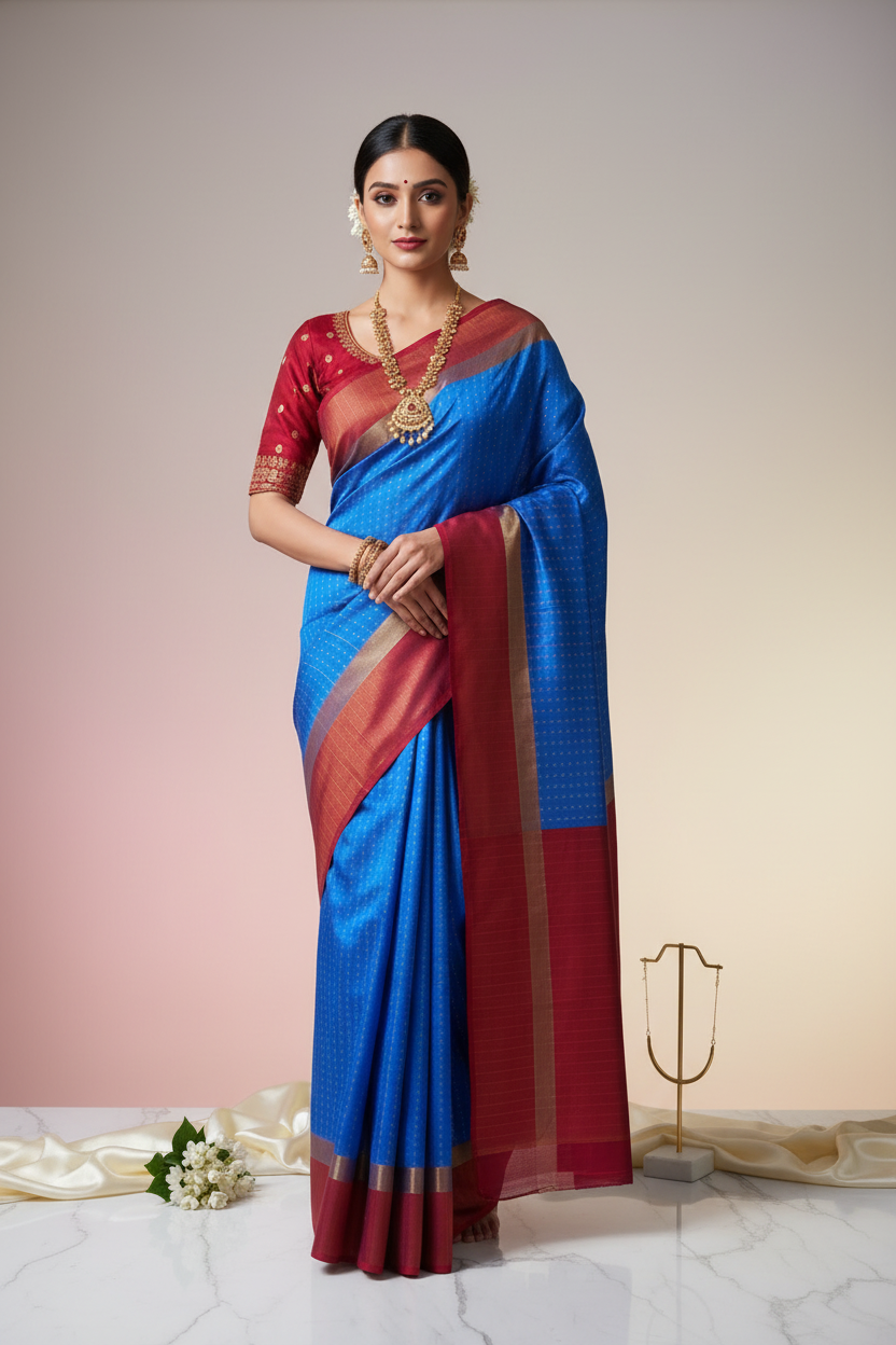 Arni Soft Silk Blue Saree 