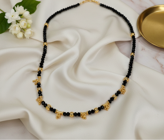 Black Crystal Beads Chain