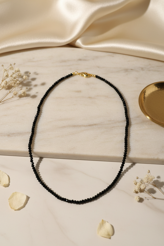 Black beaded crystal chain 