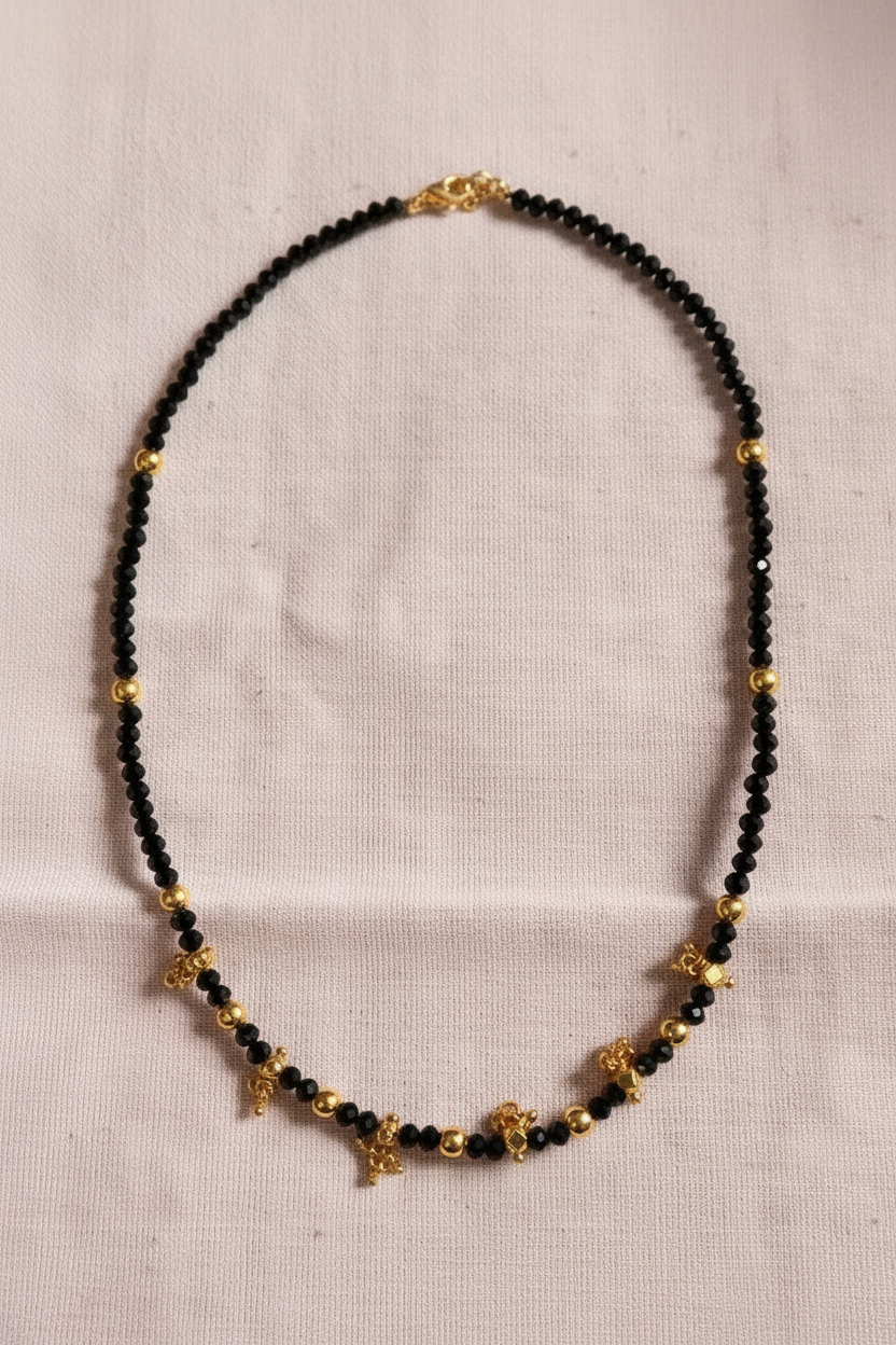 Black Crystal Beads Chain