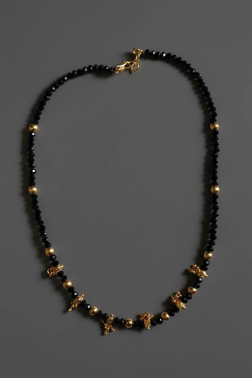 Black Crystal Beads Chain