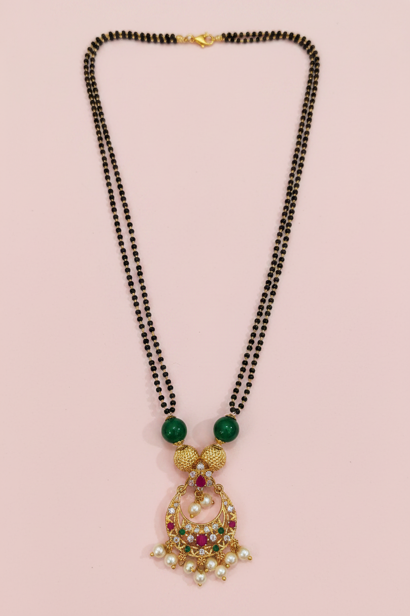 Premium Black Crystal Mangalsutra
