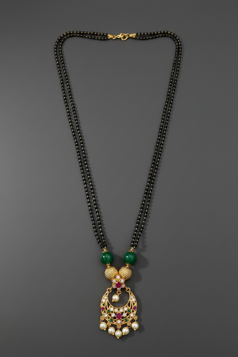 Premium Black Crystal Mangalsutra