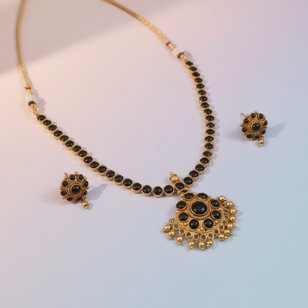 Black Golden Kemp Necklace