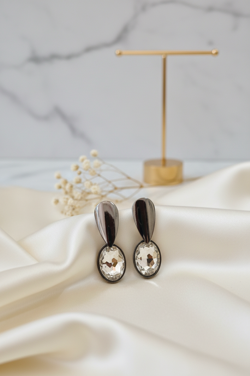Black Metal Earrings 