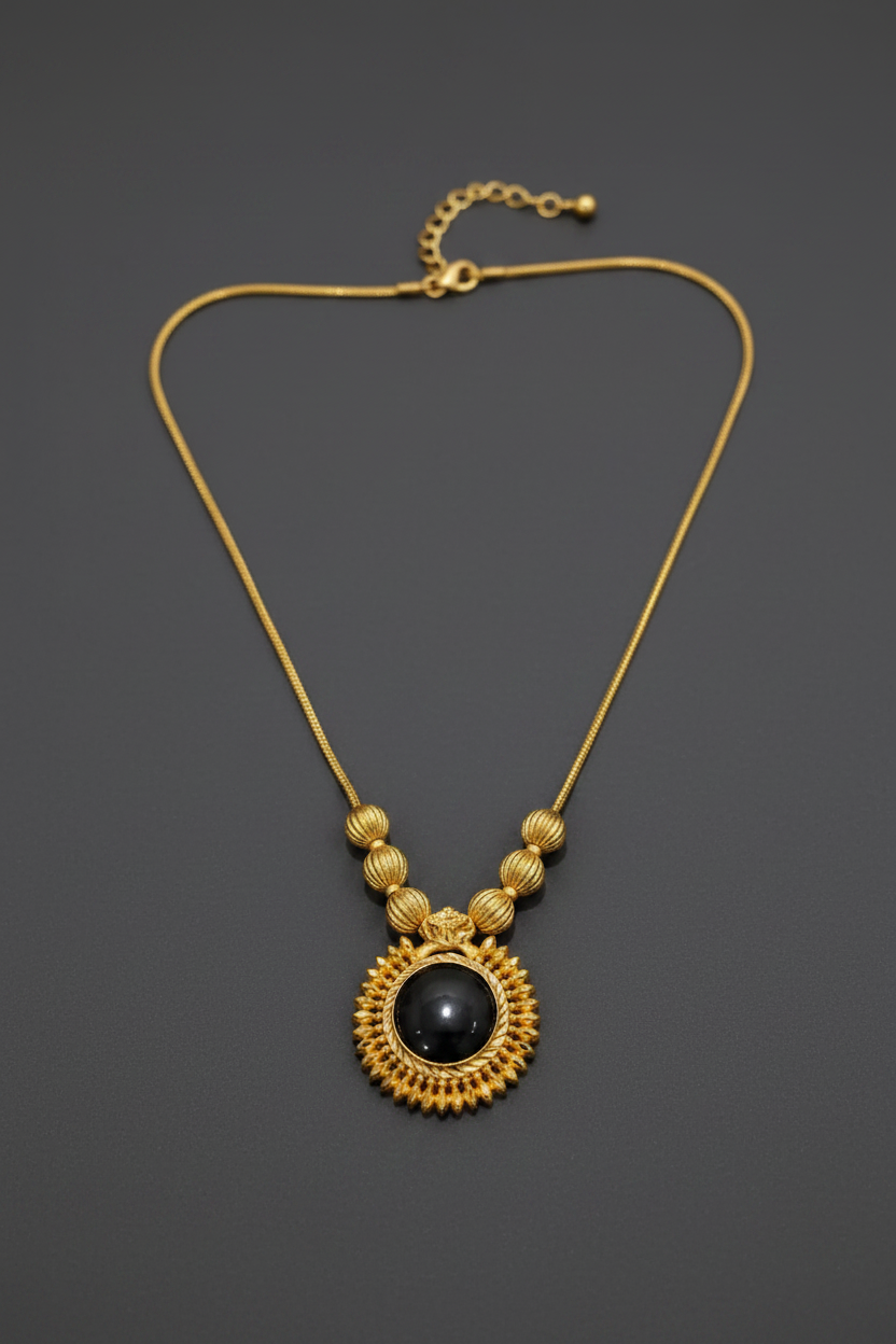 Black Pendant Palak Chain 