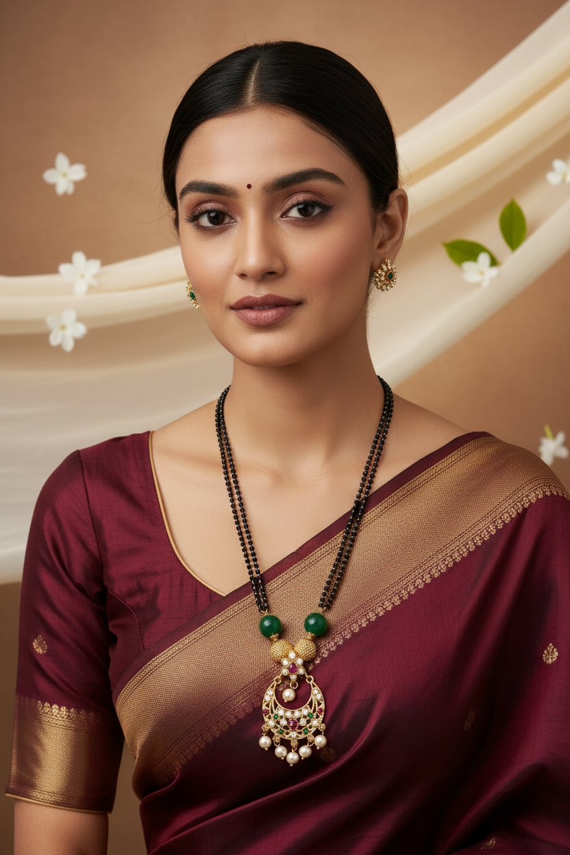 Premium Black Crystal Mangalsutra