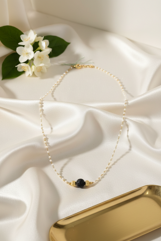 Black rose bead Pearl Chain 