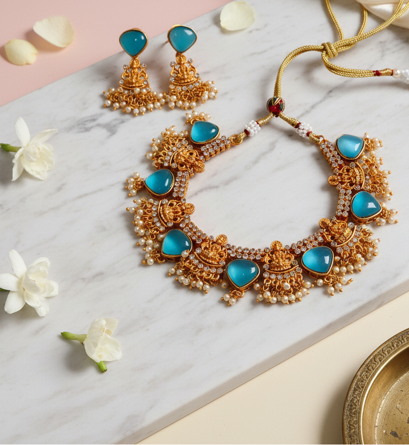 Blue-Stone-Matte-Necklace