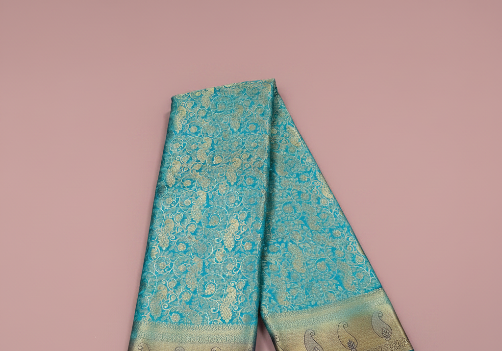 Sky Blue Banarasi Saree