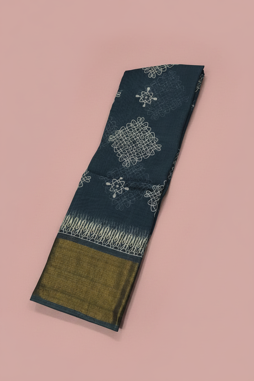 Blue Fancy Cotton Saree