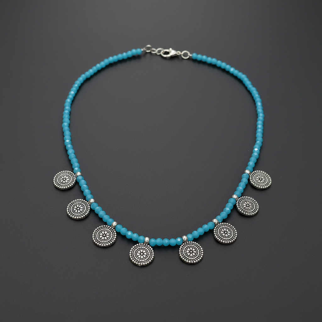 Blue Crystal Lakshmi Coin
