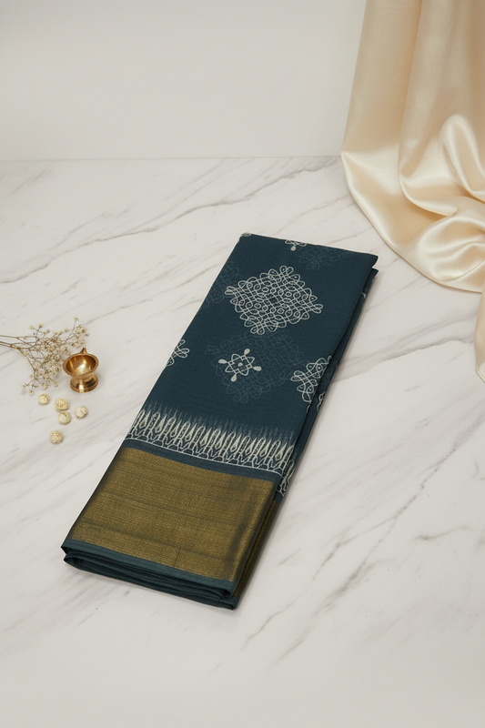 Blue Fancy Cotton Saree