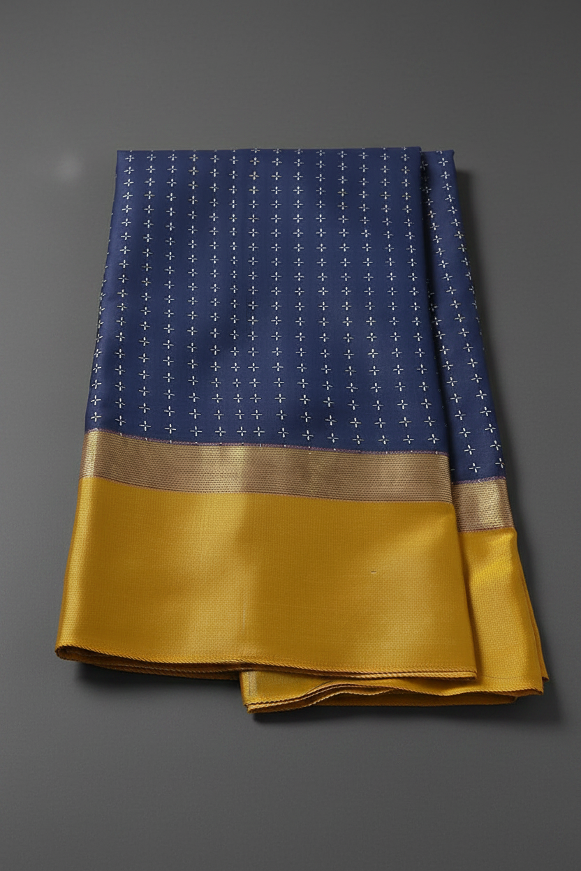 Navy Blue Silk Saree