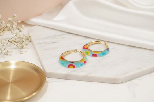 Blue Hoop Earrings 