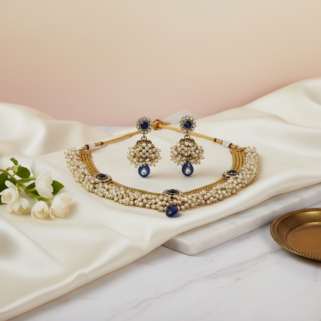 Blue Pearl Necklace