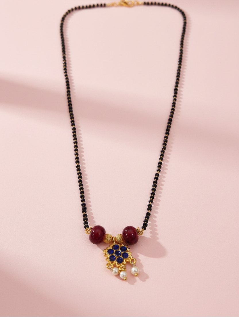 Blue Kemp Pendant Mangalsutra