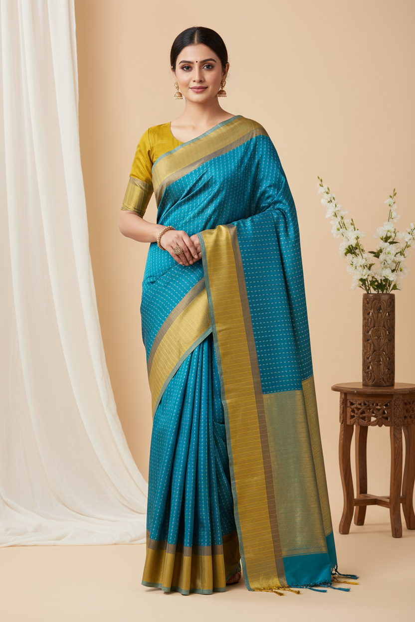 Blue Soft Silk Saree