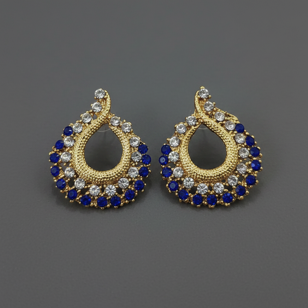 White Blue Antique Stud