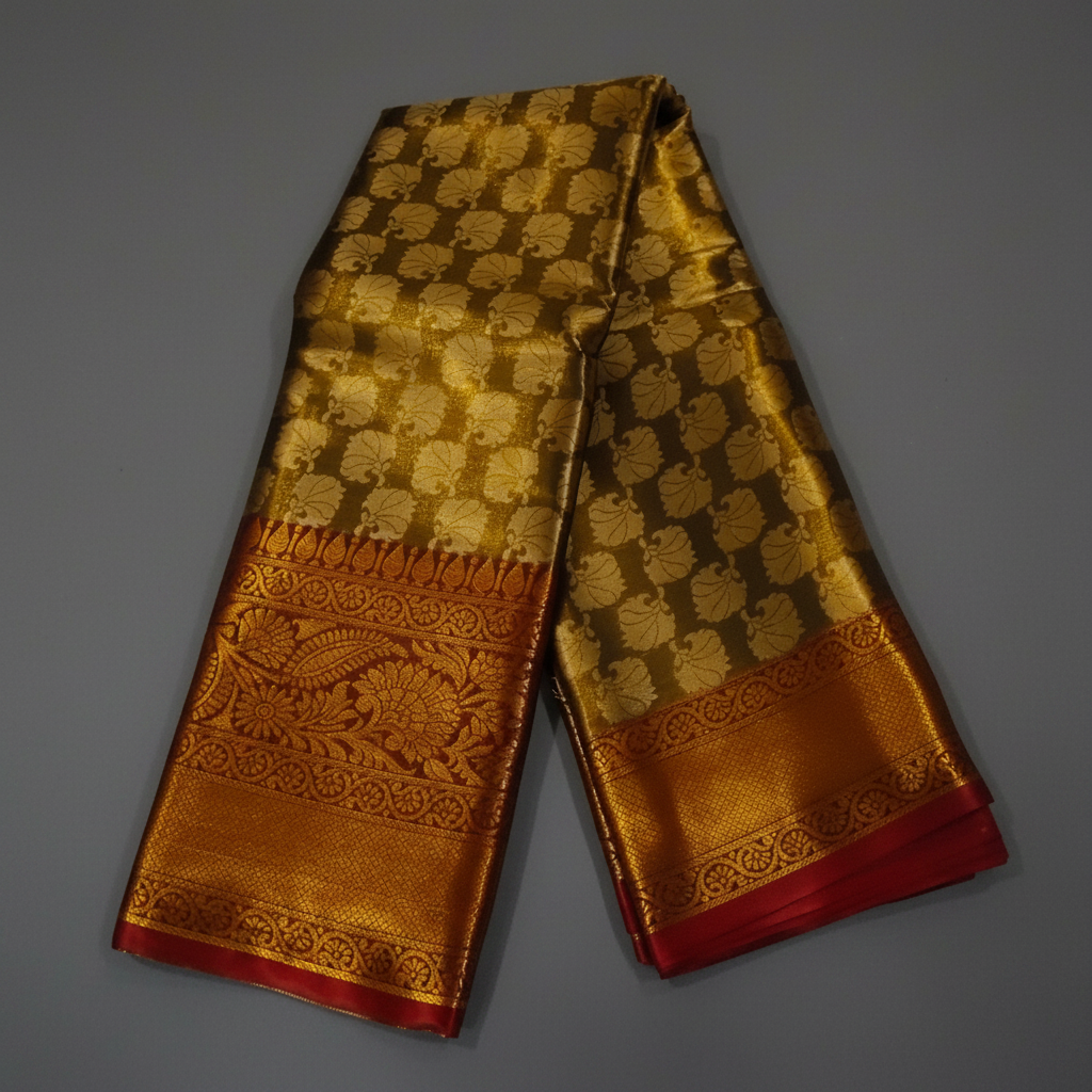 Golden Brown Tissue Saree