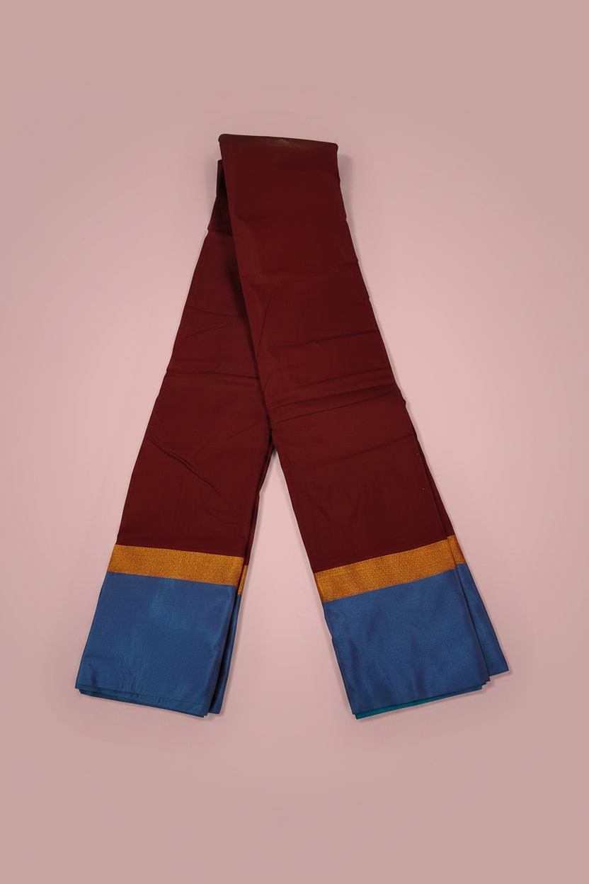 Brown Plain Poly Silk