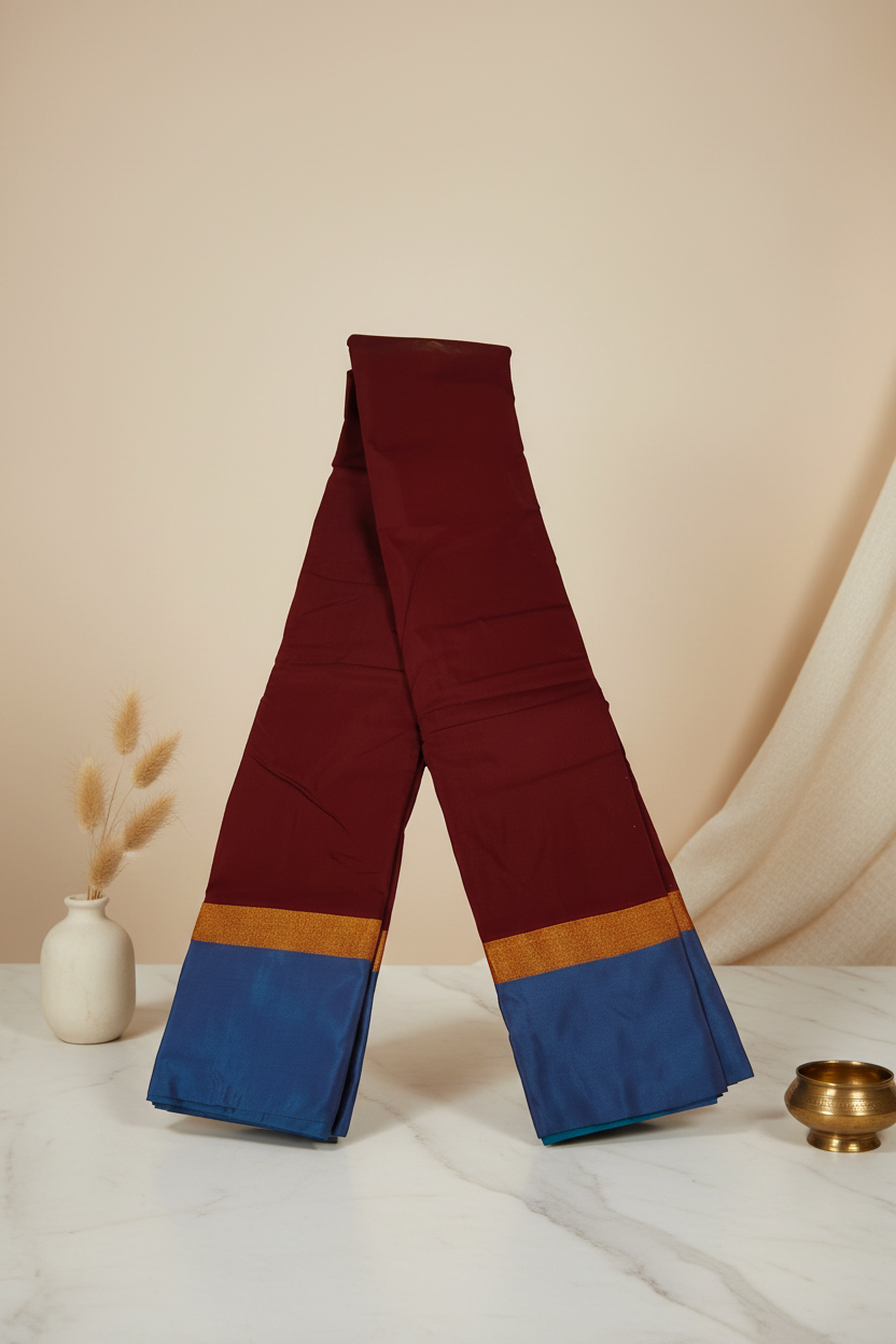 Brown Plain Poly Silk