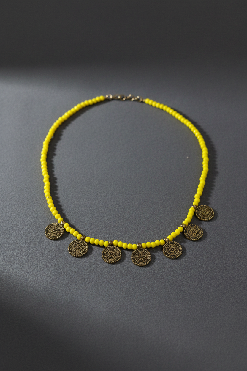 Chain Coin Yellow Crystal 