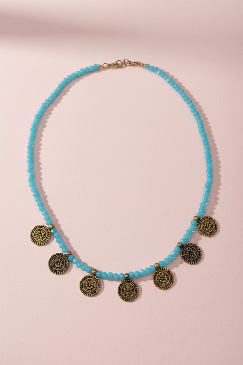 Chain crystal coin blue
