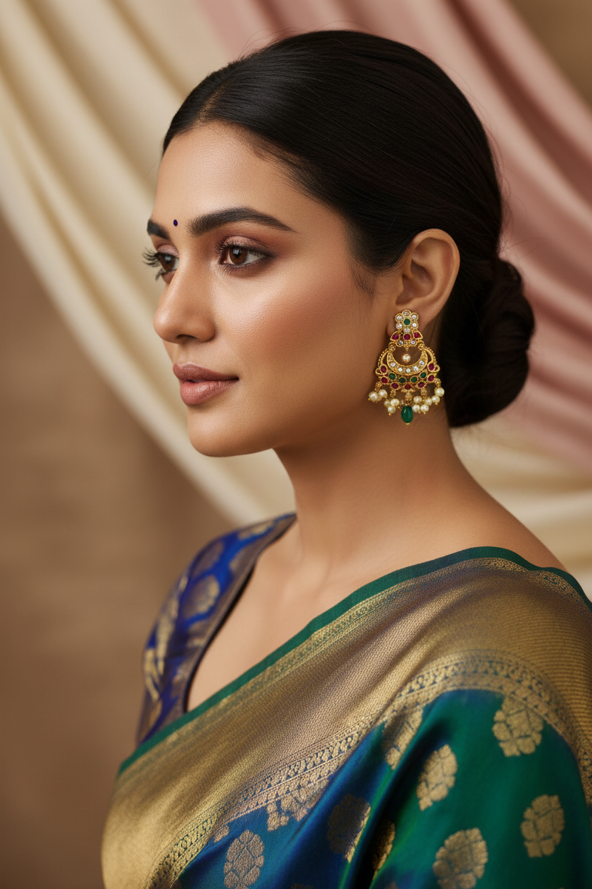 Chandbali AD Matte Earrings
