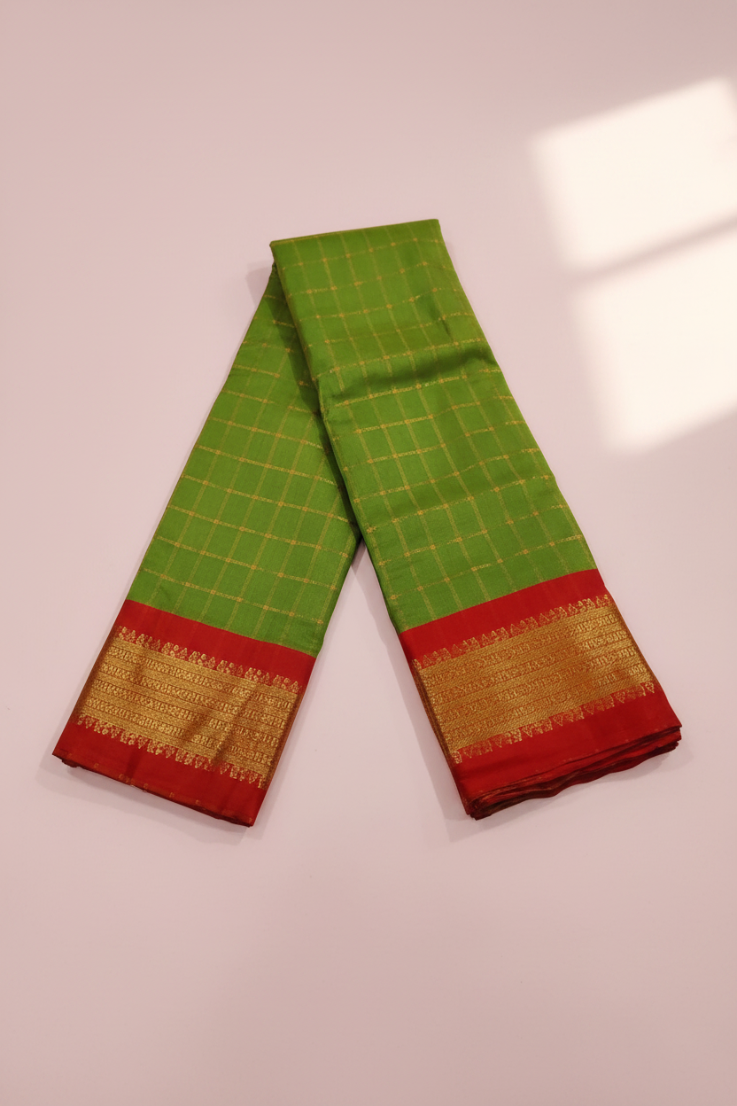 Chettinadu Silk saree Green